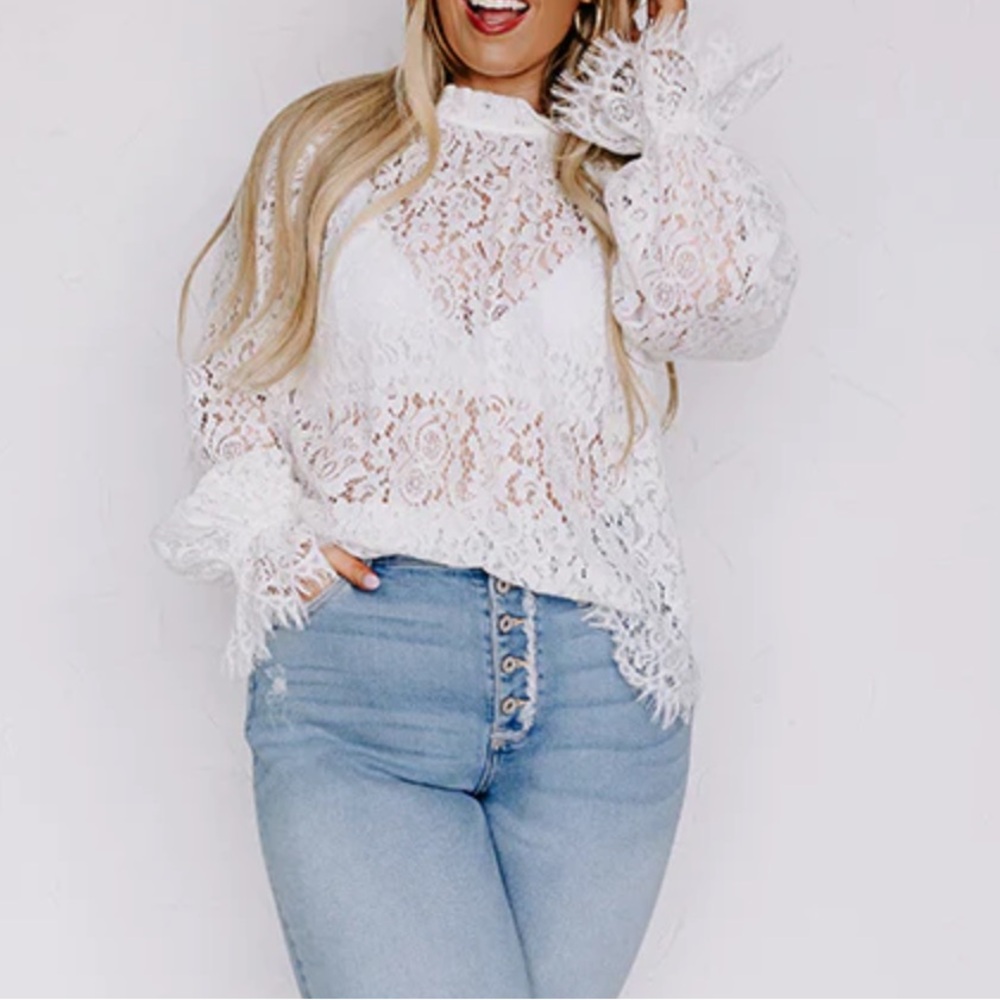 Impressions Boutique Lace Long Sleeve Top